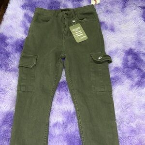 Ci Sono Forest Green Cargo Pants